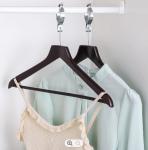 1.3cm Brown Anti Theft Coat Hangers , Sling Gap Wooden Hotel Hangers