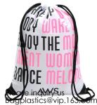 Biodegradable Drawstring Laundry Bag customzied, Logo Printed Poly Hotel, Travel