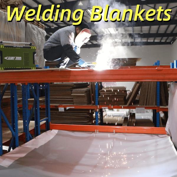 Buy cheap Factory Direct 800℃ Anti Spatter Welding Blanket Various Sizes Easy Hanging Fiberglass Fabric for Warehouses from wholesalers