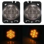 IP 68 Jeep Wrangler Headlights , 2x Smoked LED Front Fender Flare Turn Signal