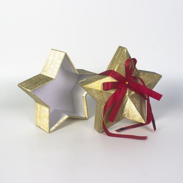Buy cheap Customized Gold Star Gift Box, Red Ribbon Wedding Candy Box, Exquisite Holiday Gift Packaging Box from wholesalers