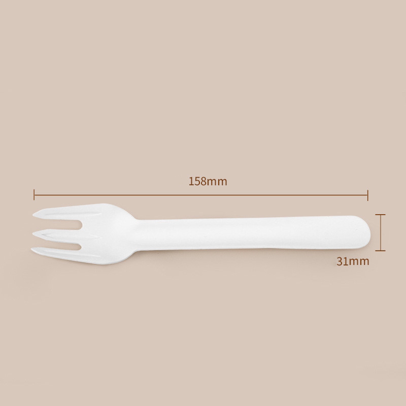 GZ Bio 4 Inches Disposable Paper Cutlery Set Spoon With Kraft Paper Outer Packing Pattern Design