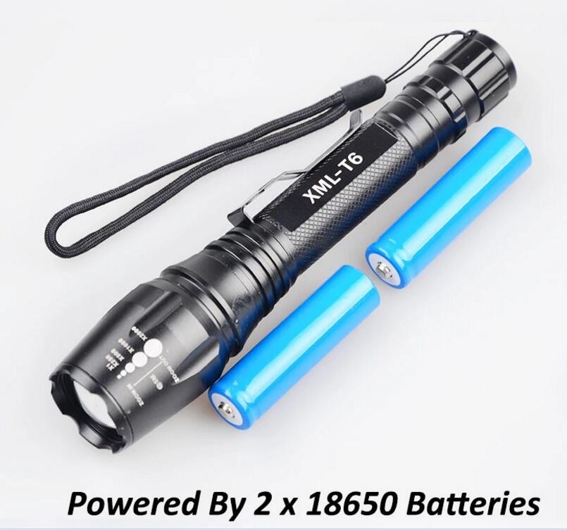 5 Modes LED Emergency Flashlight Zoom Function Ultra Bright 500 Lumens