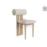 Buy cheap Vintage White Berber Fleece Upholstered Dining Chair Without Armrests from wholesalers
