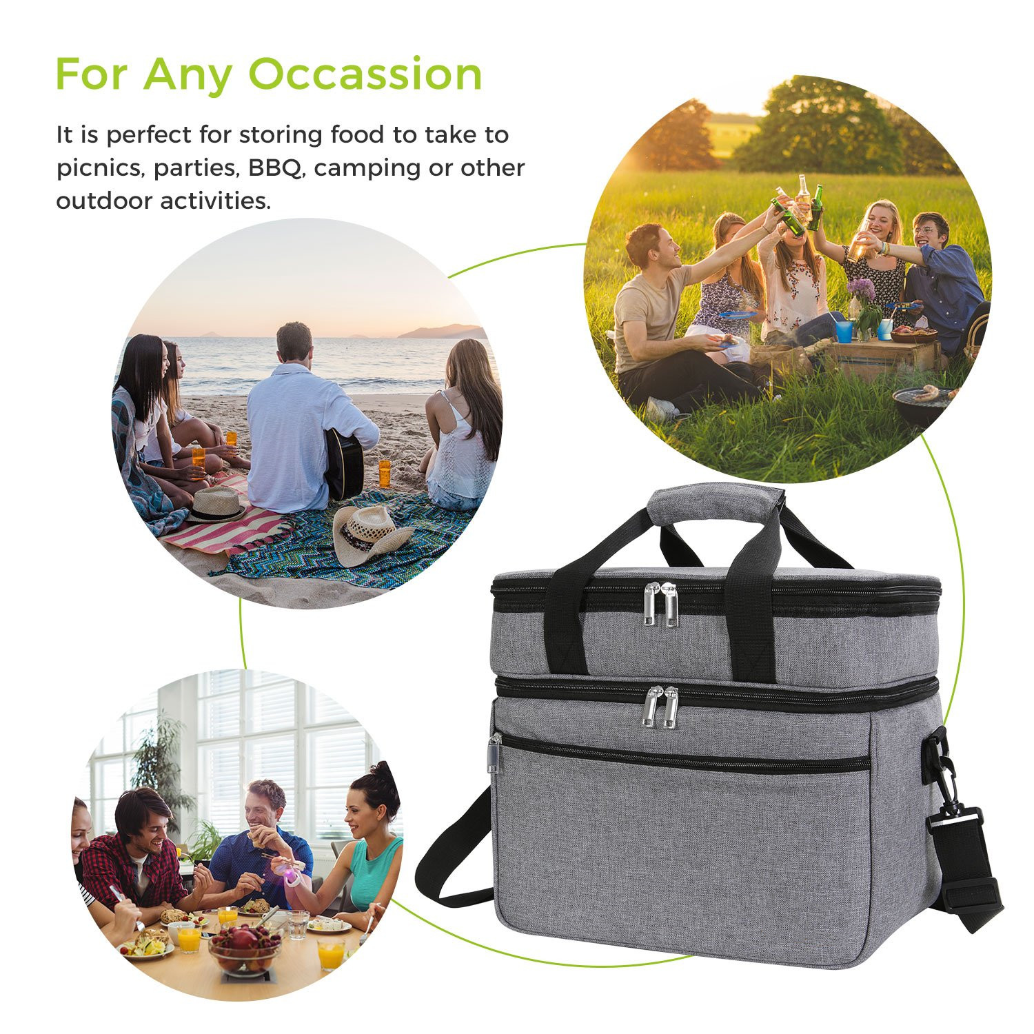 Felt Insulated 6 Can Cooler 23L Capacity Front Zipper Pocket For Outdoor Activities