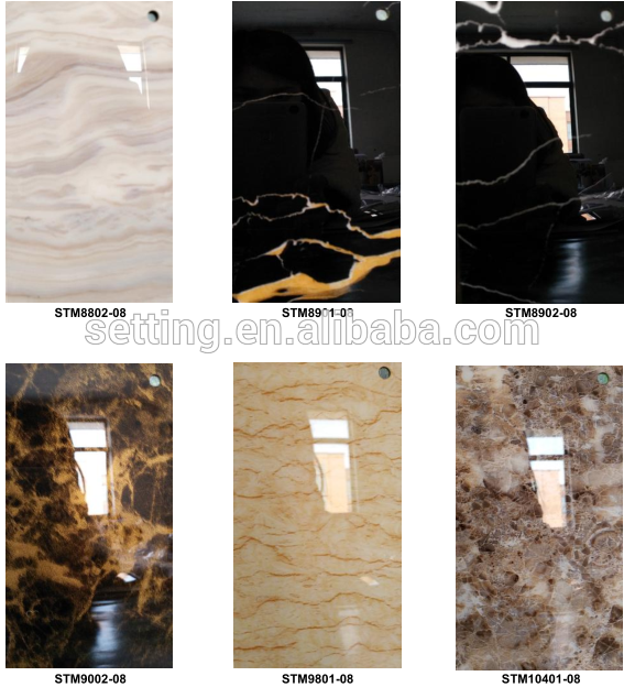 Marble color High gloss 18mm 12mm laminate furniture acrylic mdf boards in china