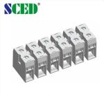 Grey 600V 50A Panel Mount Terminal Block Connector , PA66 Copper Conduction
