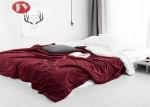 Bedroom Waving Design Polyester Fleece Blanket Plush Fleece Bed Quilt Wine Red
