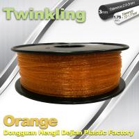 Buy cheap MSDS Twinkling Orange 3D Printer Filament 1.75mm Filament For 3d Printer product