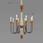 Mexican black wrought iron candle chandelier for home lighting（WH-CI-27)