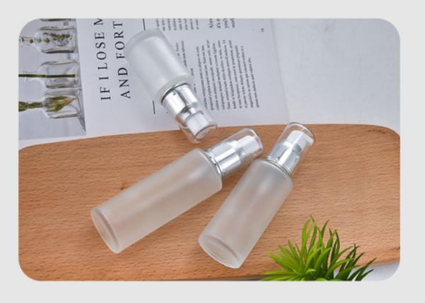 Buy cheap 1 Ounce Glass Spray Cosmetic Pump Bottle With Silver Caps User Friendly from wholesalers
