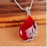 Buy cheap Vintage Jewelry 925 Silver Red Agate Marcasite Drop Pendant Necklace 18 Inches (JA1674RED) from wholesalers