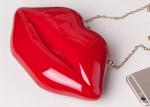 Trendy Stylish Adorable Makeup Acrylic Clutch Bag Lip Shaped As Cosmetic Bag