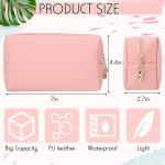 Makeup Bag Leather Zipper Cosmetic Bag Water Resistant Versatile Makeup Pouch
