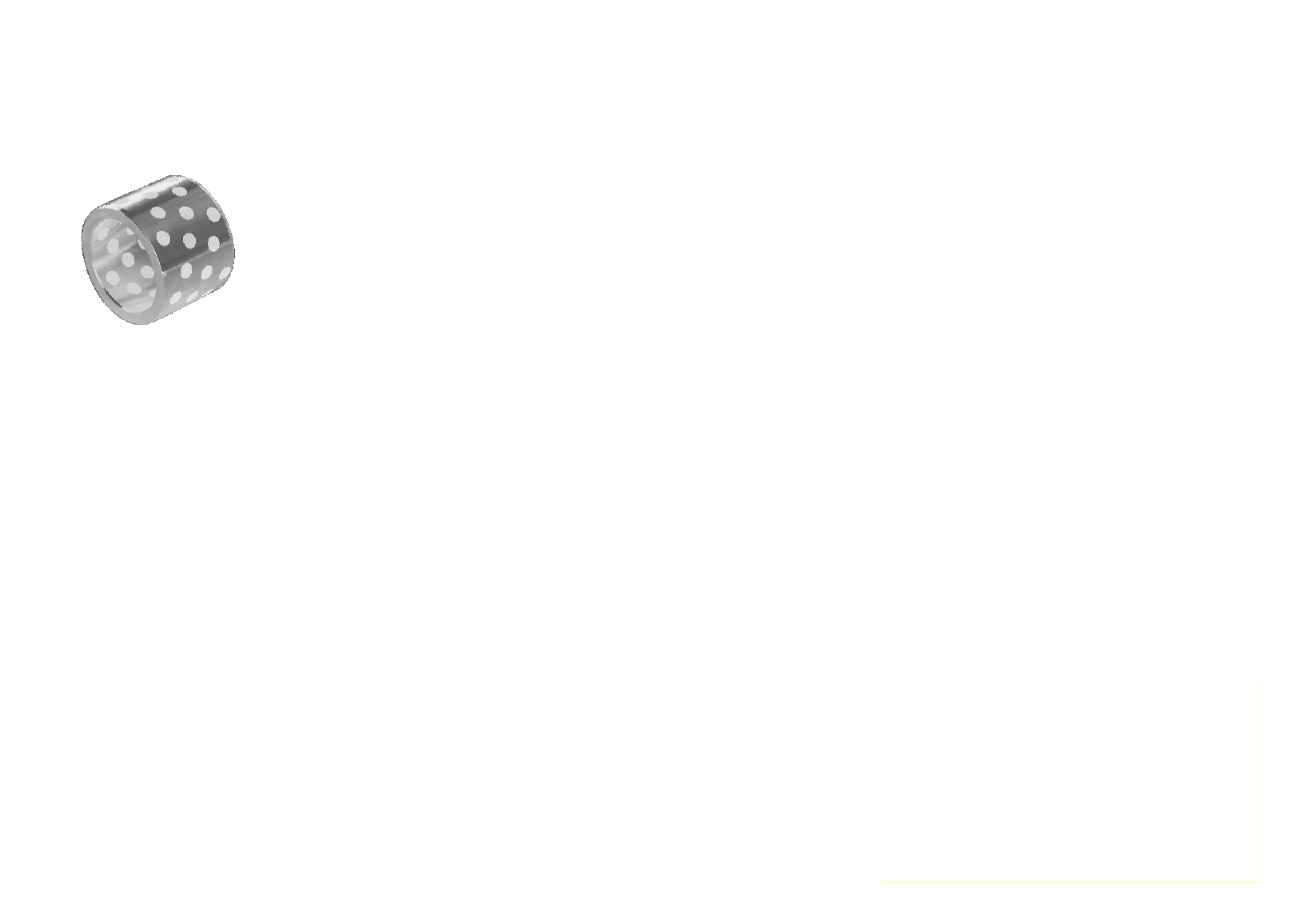 CAD drawing of CuSn6Zn6Pb3 graphite self-lubricating bearing