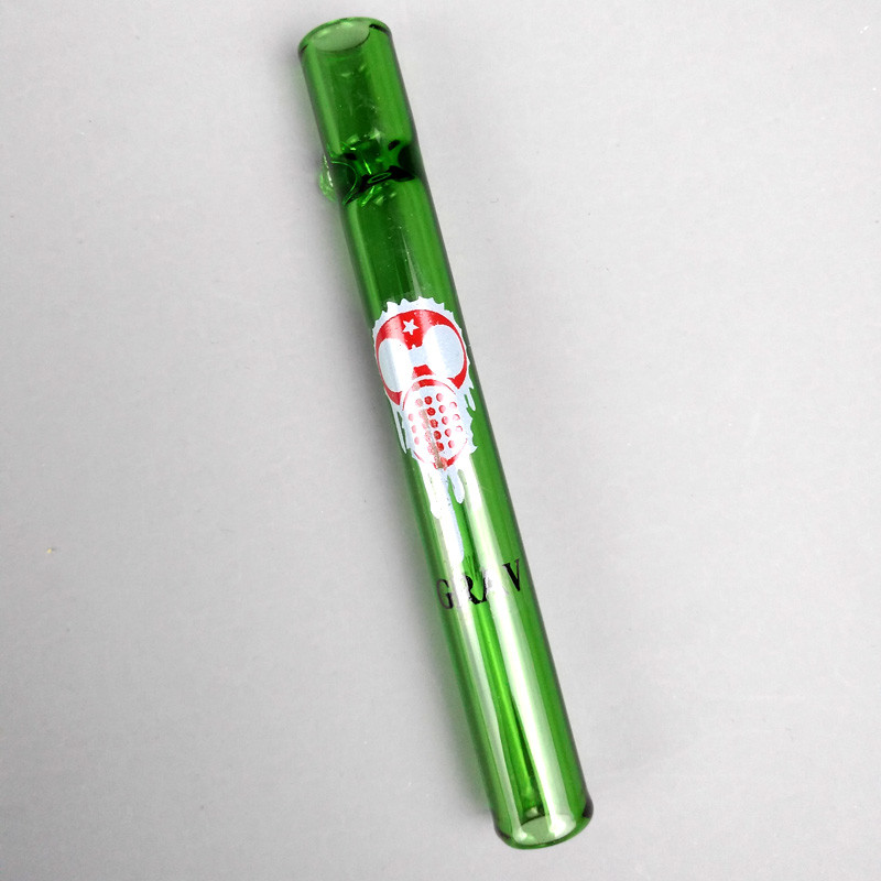 4 Inch Glass Cigarette Bat One Hitter Pipe Recycling Hookah Tube 12mm Diameter
