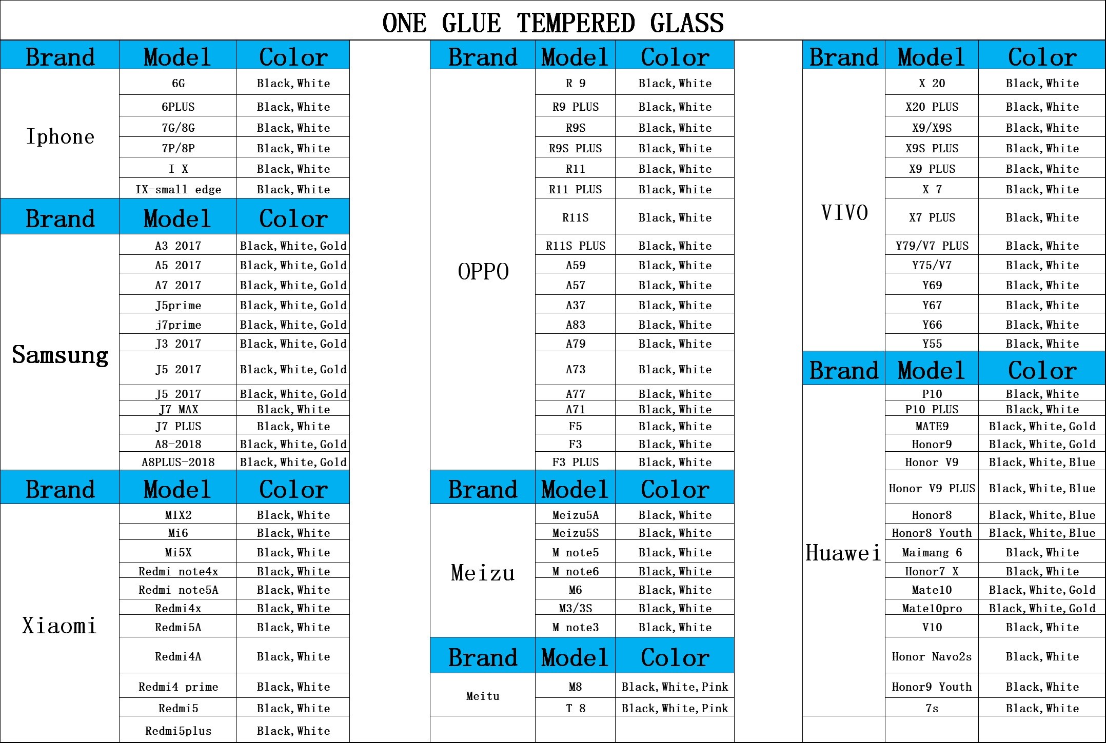 Full Glue Tempered glass phone film for Xiaomi phones Mi8 Mi8 SE Mi6 Mi5x Redmi6 Redmi6A