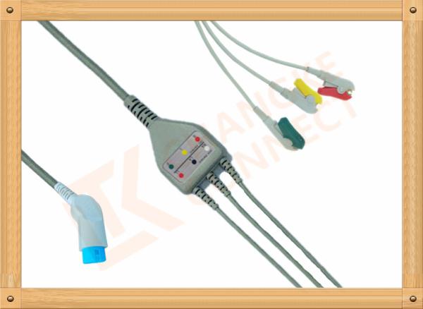 Buy cheap 8 Pin Nihon Kohden Ecg Cable / 3 Lead Ecg Cable Grabber IEC from wholesalers