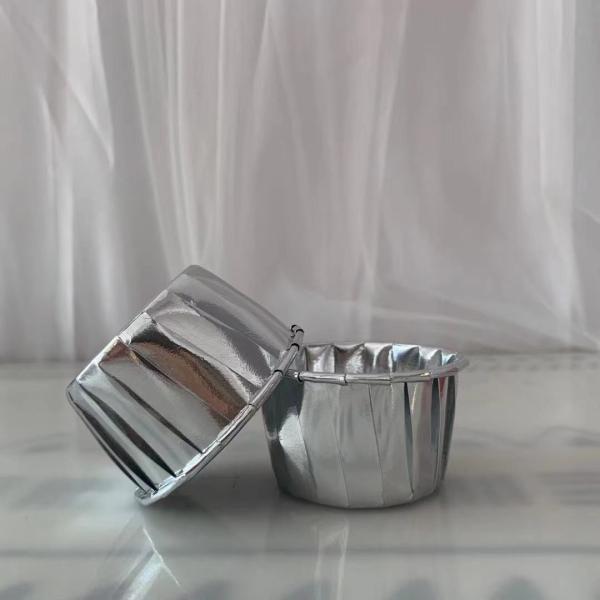 Buy cheap Silver Aluminum Metallic Foil Cupcake Paper Cups For Wedding from wholesalers