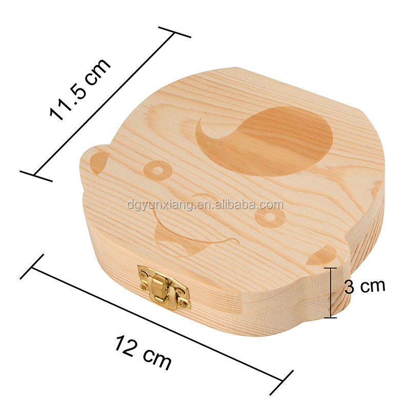 Amazon hot sale Wooden Baby Tooth Box and Tooth Holder with gift packing box