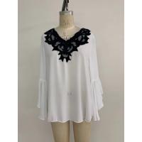 Buy cheap Na Womens Chiffon Shirt White Color Technics Garment Dyed Yk25685 product