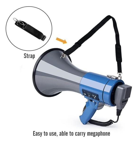 Buy cheap 50W Military Megaphone Built In Siren 0.3KM Loudspeaker Bullhorn 155 X 255MM from wholesalers