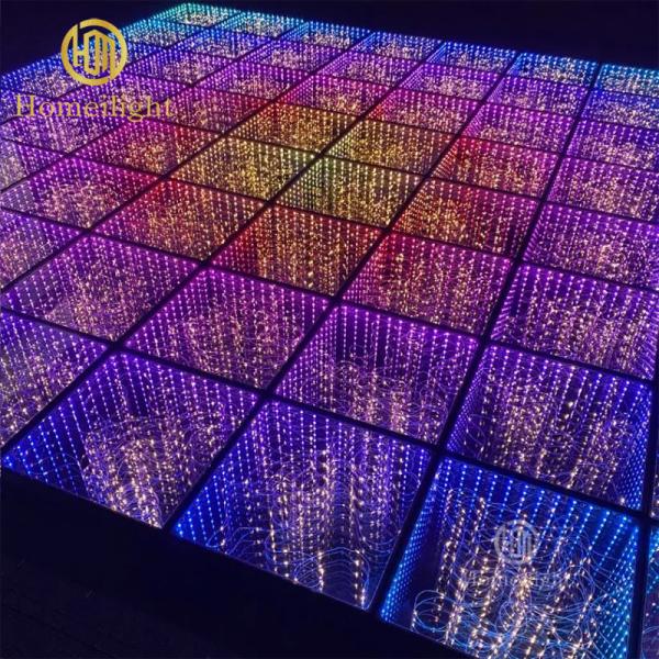 Buy cheap Homei lighting infinity fast set up dj lights waterproof outdoor use 3D mirror starry starlit LED dance floor from wholesalers