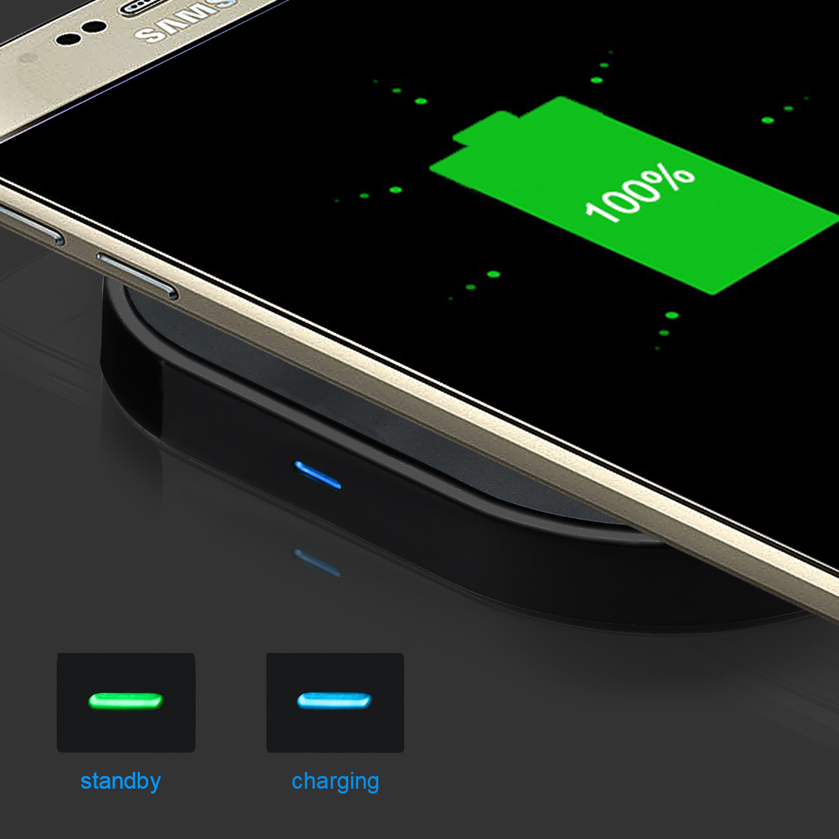 Fast Phone Charger QI Wireless charging pad for iPhone & Samsung phones