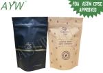 Resealable Standing Up Individual Coffee Bags Gravure Printing Paper Laminated