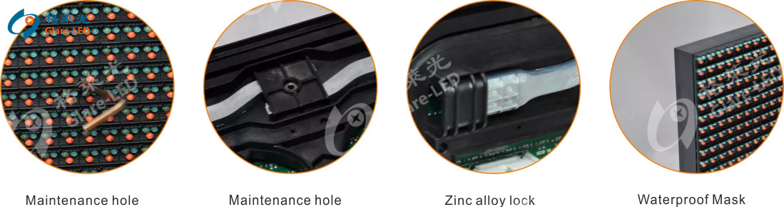 Highly Durable P8 SMD Outdoor Front Service LED Module 40*40mm with Media datasheet