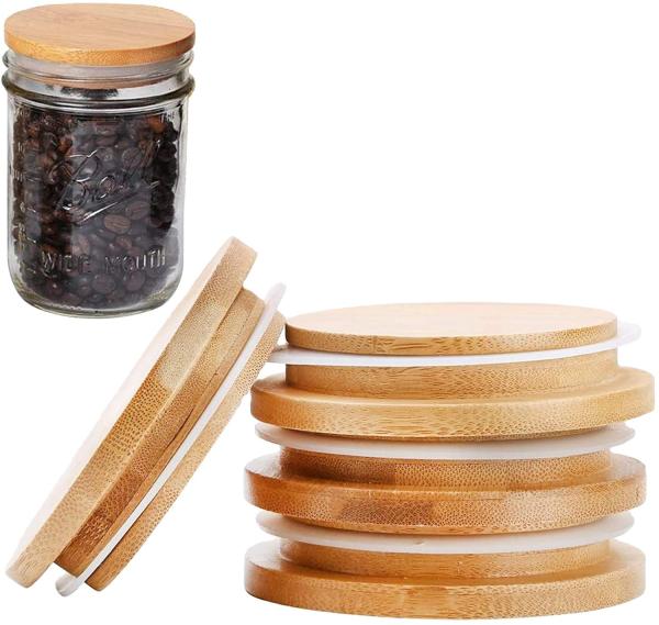 Custom Wooden Mason Jar Lids Reusable Bamboo Mason Canning Lids Compatible with