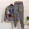 Buy cheap High Quality Sequins Flower Long-Sleeved Knitwear Sweater Casual Pants 2 Piece Knit Set Women Autumn and Winter Tracksuit from wholesalers