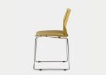 Fireproof Plastic Rolling Office Chair Ergonomic Yellow Desk Chair No Wheels