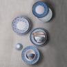 Buy cheap SGS Colored Edge Blue 21cm Flat Dessert Serving Platter Plate from wholesalers