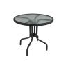 Buy cheap Steel Frame Round Glass Garden Table Fire Resistant CE Approved from wholesalers