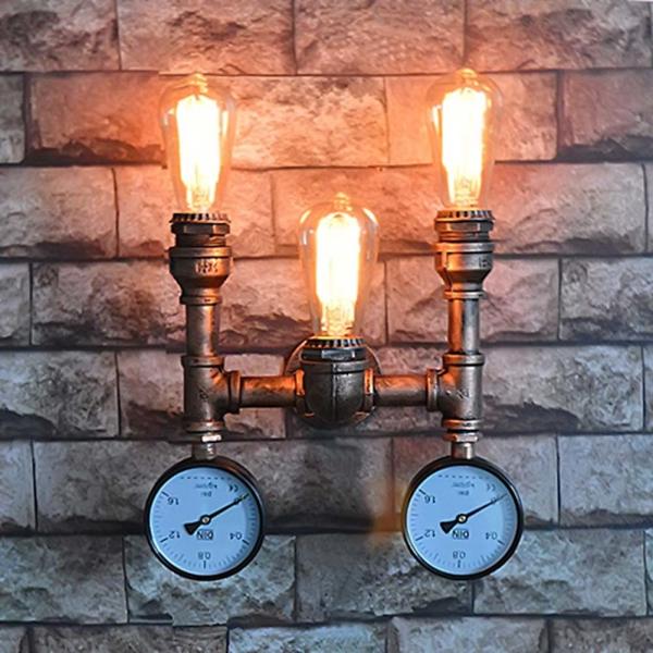 Buy cheap Vintage Industrial Water Pipe Wall Light Retro E27 Edison Wrought Iron steampunk lamp (WH-VR-90) from wholesalers