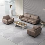 Office Furniture Gray Leather Modular Sectional Sofa Set for Office Collaboratio