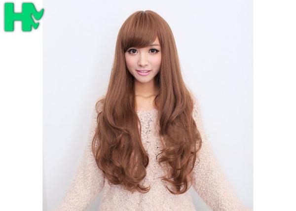 Buy cheap Free Wig CatalogsBrown Color Long Synthetic Wigs For Party , Synthetic Hair Wigs from wholesalers