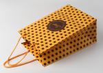 Nylon Handle Decorative Gift Packing Bags With Gold Foil Hot Stamp And Dot