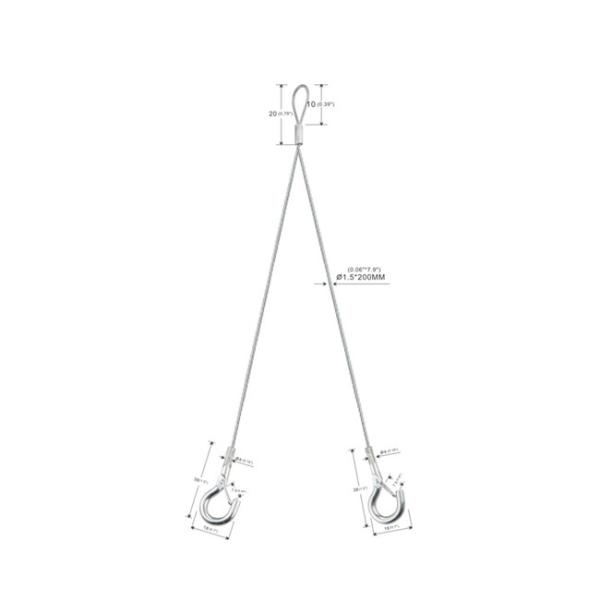 Buy cheap Double Mini Hook End Galvanized Steel Security Cable With Two Legs YW86375 from wholesalers