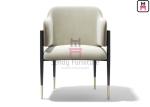 0.33cbm Tufted Open Back Leather Chair Metal Frame With Armrests