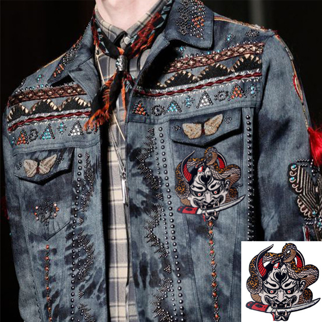 Samurai Hannya Custom Felt Patches Personalized Patches For Clothes