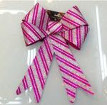 Metallic PVC Holiday Decoration Ribbon Bow Tie , wrapping glitter ribbon bow
