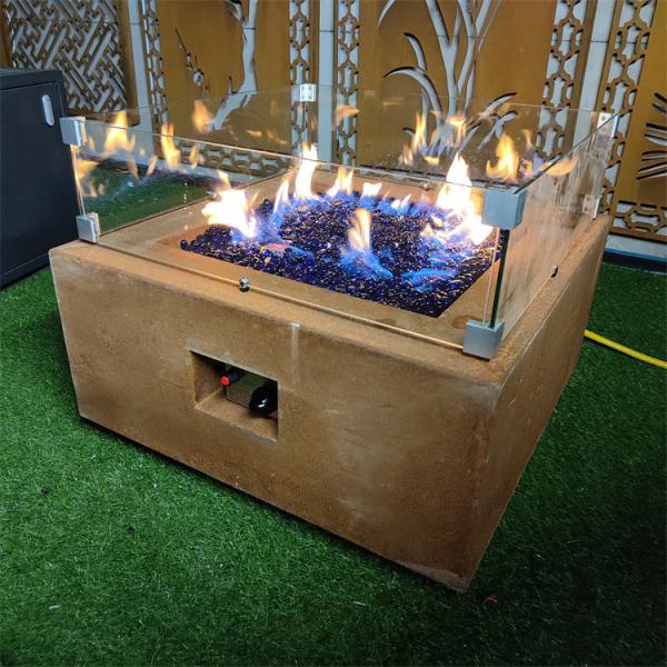 Buy cheap Square Garden Gas Fire Pits 800*800*400mm Rusty Corten Steel Bbq Grill ISO9001 from wholesalers