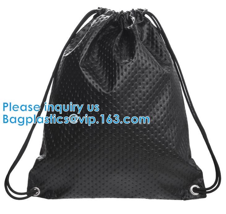 Custom PU Leather Drawstring Bags Leather Pouches with LOGO,Waterproof PU Leather Drawstring Bag, Bagease, Bagplastics
