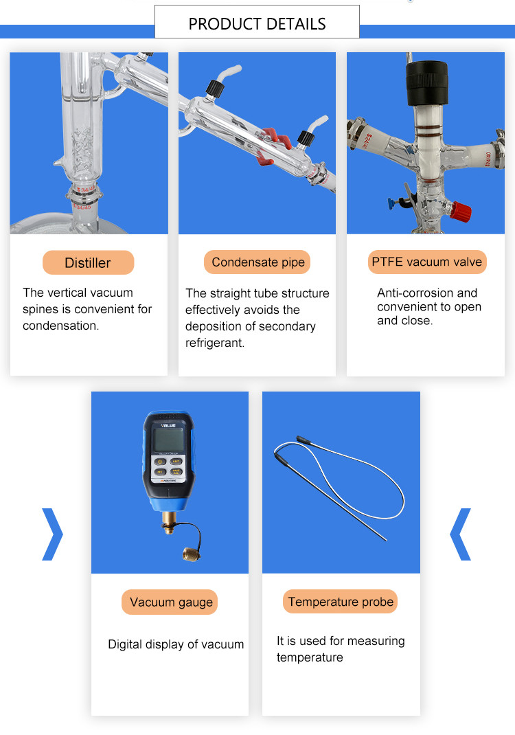 Chemical Glass 10 Liter Short Path Distillation Equipment