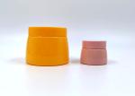 Round Shape Plastic Cosmetic Jars 50ml 250ml Pink Body With White Cap