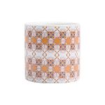 Scented Cylinder Ceramic Candle Jar With Vintage Tile Pattern Printed