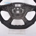 Custom Gloss Carbon Fiber Ford Fiesta Steering Wheel Black Perforated Leather
