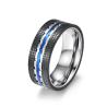 Buy cheap Face Width 8MM Stainless Steel Men's Ring Blue And Rose Gold Fashion Jewelry Ring from wholesalers